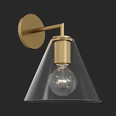 RH Utilitaire Funnel Shade Single Sconce Brass