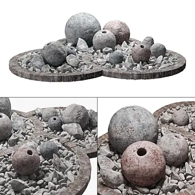 Flowerbad stone sphere decor / Каменная клумба с сферическим декором