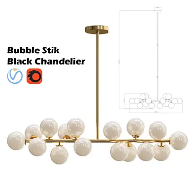 Bubble_Stik_Black_Chandelier
