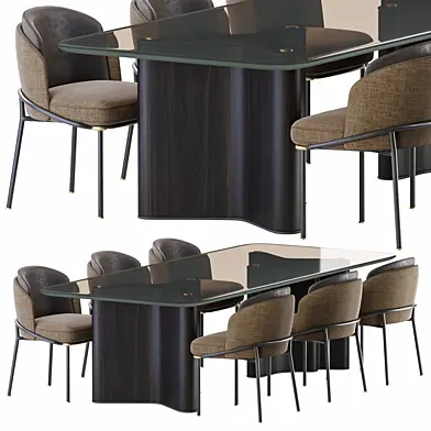 Minotti lou dining table &  chair fil noir