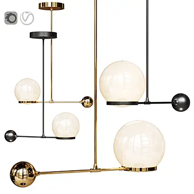 Светильник O&G contrapesso 8inch globe led pendant Gold and Matte Black