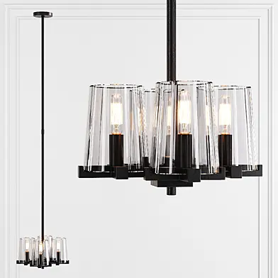 Restoration Hardware PAUILLAC PENDANT Glass shade and Black