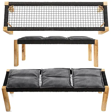 Joemie garden bench braided rope