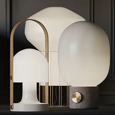 JWDA Concrete, FollowMe Rechargeable and Aerostat Table Lamps