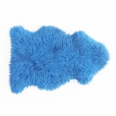 Soft Plush Faux Sheepskin Rug Blue