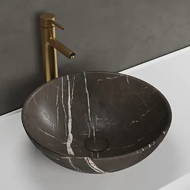 Giro pietra grey marble basin Lusso stone