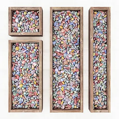 Разноцветная  галька в формах / Color pebble form