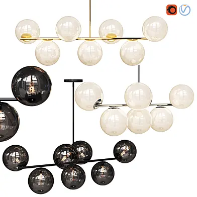 West Elm Sphere and Stem collection 7 light Chandelier Chrome, Gold, Bronze