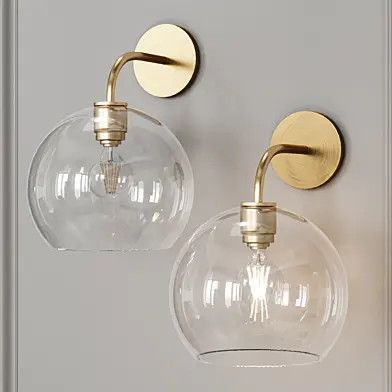 West Elm Sculptural Glass Globe Sconce