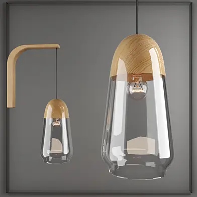 Applique verre et bois NASOA