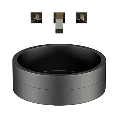 Round Drop in Bathroom Sink Black