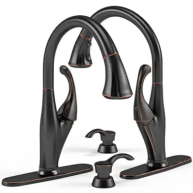 Delta Addison Kitchen Faucet, Pilar Soap Dispenser