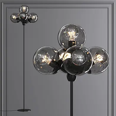 Modo Floor Lamp 5 Globes Black and Gray Glass