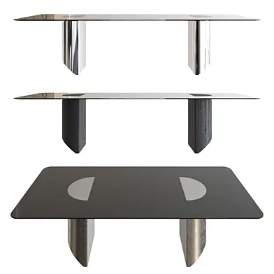 Minotti Wedge Rectangular Bronzed Glass Top