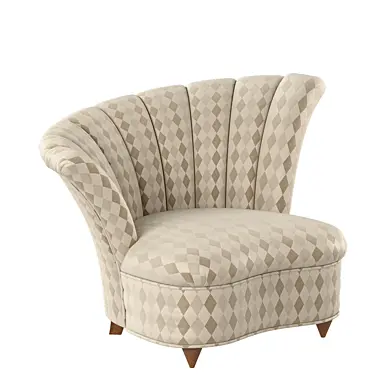 Upholstered Asymmetric Shell Back Chair