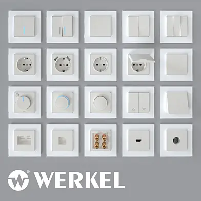 ОМ Розетки и выключатели Werkel (перламутровый рифленый)