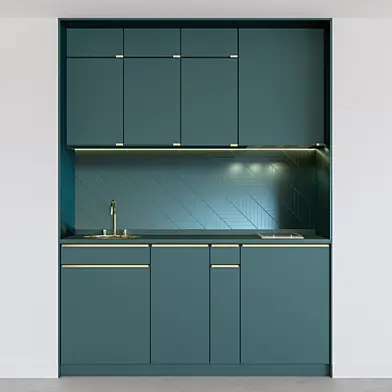 Minimalist green kitchen