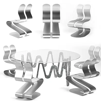 Стол и стулья от Sicis и Lamberti Design