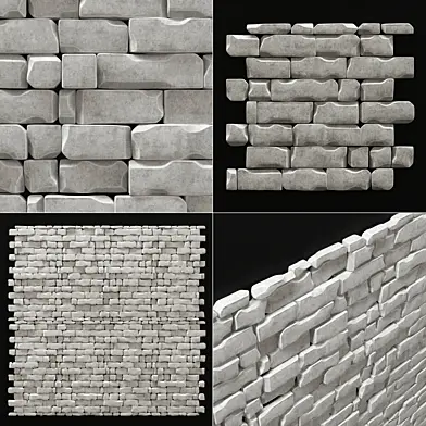 Wall brick splinter clay decor n1 / Стена из обломочного декоративного кирпичика