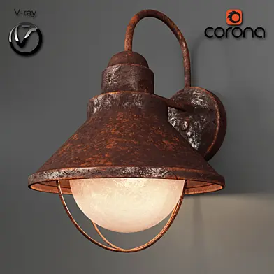 rusted wall light