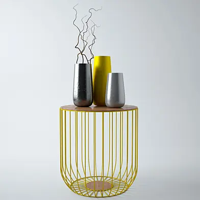 Decorative Vases with Table