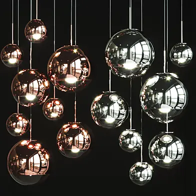 Группа подвесных светильников Tom Dixon MIRROR BALL FAMILY PENDANT