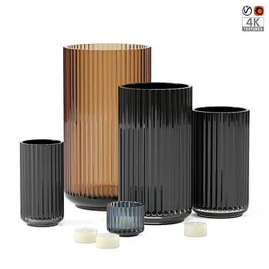 Стеклянные вазы с подсвечниками Lyngby Porcelæn
