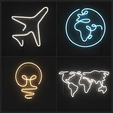 Neon light. Set 2