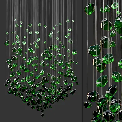 Green Gemstone Chandelier (V shape)