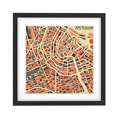 City map framed wall art
