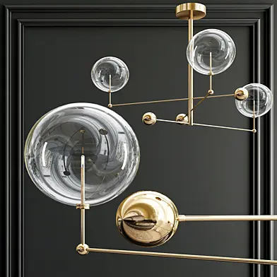 Pendant lamp Globe Mobile 3 brass