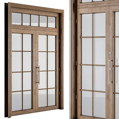 Wooden Vintage Glass Door