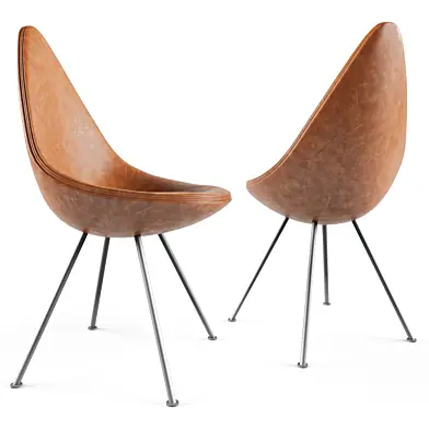 Fritz Hansen Drop Leather dining chair