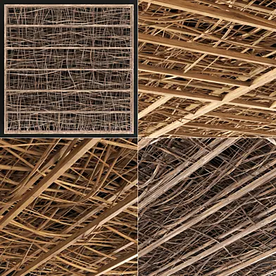Ceiling canopy branch thin crooked / Потолок навесной из тонких веток