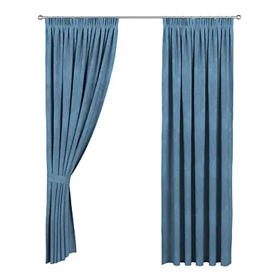 Blue Solid Curtain Panel