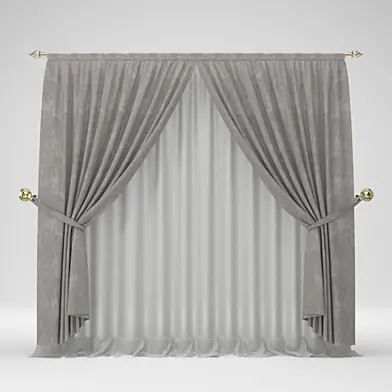 Curtain with Golden Rod