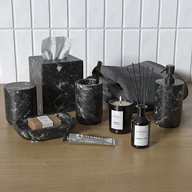 Black Marble Bath Accessories set