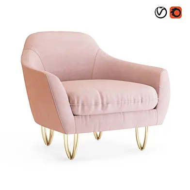 Pink Velvet Lily Armchair