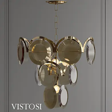 1960 S Vistosi Smoked Glass Disc Chandelier