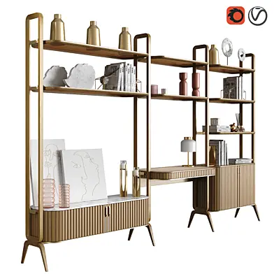 EDEN-ROCK Bookcase with 3 elements Design Sacha Lakic