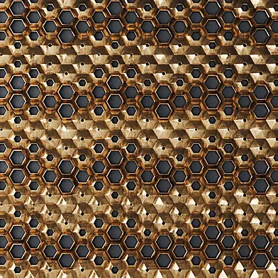 Gold hexagon wall panel