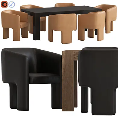 Coco Republic Phoenix Dining Chair and Block Timber Table