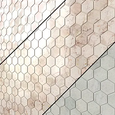 Плитка Honed Marble Hexagon Mosaic 3 вида