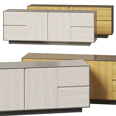 CB2 Jett Wood & Metal Media Credenza