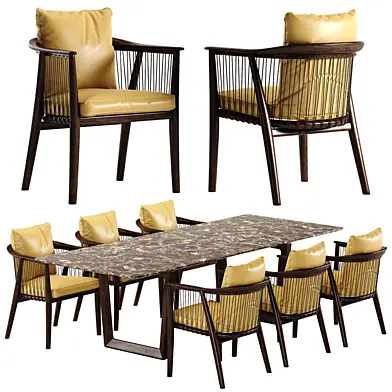 Poltrona Frau Viola chair Bolero table set