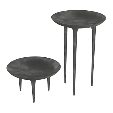 Rick Owens French Cast Bronze Tall and low Brazier Side Table Nitrate Patina