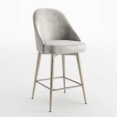 Mid-Century Velvet Swivel Counter Stool