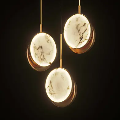 Marble Disc Pendant Lamp Lamar