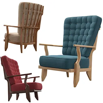 Guillerme&Chambron Highback Lounge Chairs
