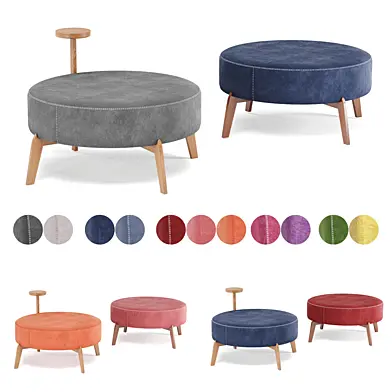 poufs Vol4- VeryWood Round Velvet